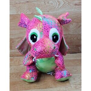 Dragon Sparkly Pink Caravan Soft Toys 10" Plush Toy Factory